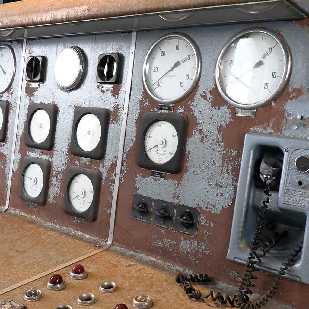 Titanic Distillery - old pump controls